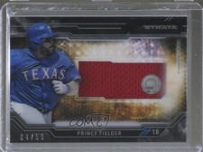 2015 Topps Strata Clearly Authentic Relics Black 4/50 Prince Fielder a2v