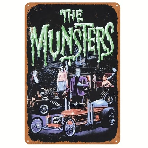 The Munsters Vintage Tin Metal Signs Home Décor 8x12 Retro Art Wall with Pre-Dri