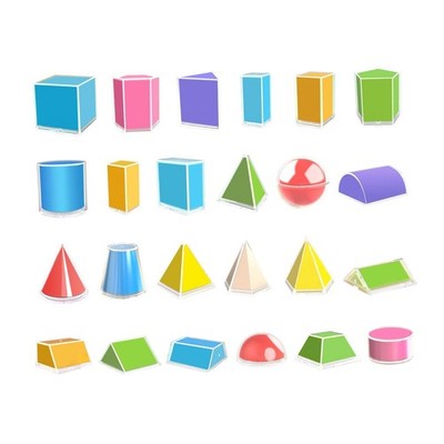 24 Stück Faltbare Geometrische Formen Bunte Formen für Unterricht Grundschule