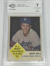 1963 Fleer #43 Maury Willis BCCG Beckett 7 Very Good Dodgers 