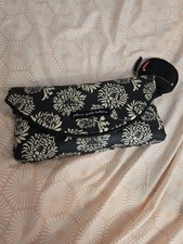 Petunia Pickle Bottom Black Cream Floral Clutch Diaper Bag with Changing Pad