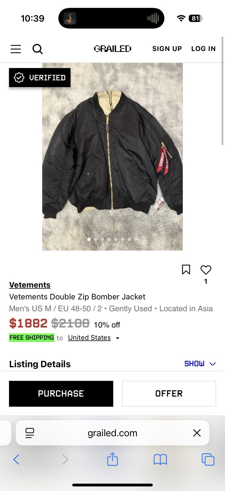 Vetements x Alpha Industries Reversible Bomber Flight Jacket Size S image 9