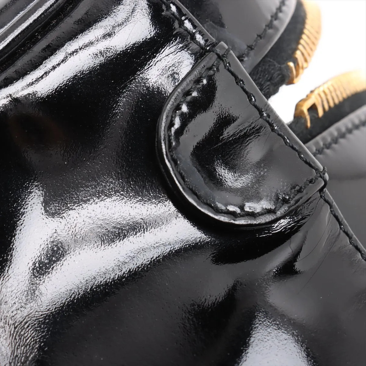 Chanel Coco Mark Patent Leather Vanity bag Black Gold Metal Fittings A01998 thumbnail 13