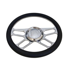 Gm Chevy 14 9-bolt Billet Aluminum Steering Wheel Kit Whorn Button Hot Rod