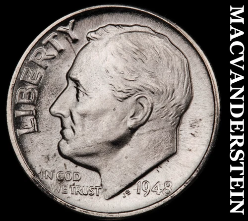 1948-D Silver Roosevelt Dime - Choice Gem Brilliant Unc  Lustrous  #G7755