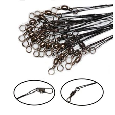 50pcs Fishing Wire Leaders Heavy Duty Nylon-Coated Fishing Line Wire Leaders ...