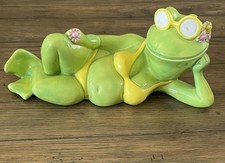 Rare Vintage 1970's Kermit The Frog In Bikini Muppets 12.5" Ceramic Art Figure