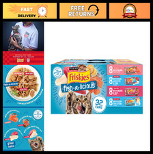 Wet Cat Food Variety Pack - Fish Gravy, Prime Filets Tasty Treasures, 32 Can