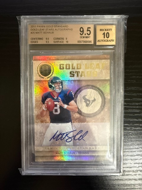 Matt Schaub 2011 Panini Gold Standard Leaf Stars Autographs 1/1 BGS 9.5 Auto 10