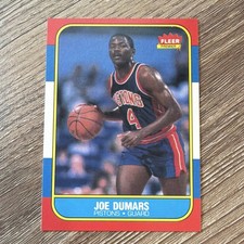 Fleer 1986-87 Joe Dumars Detroit Pistons #27 Rookie Base Set Basketball Card. rookie card picture