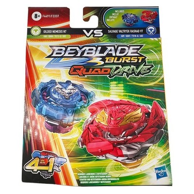 Beyblade F4491EU40 Burst Quad Drive Gilded Nemesis N7 + Salvage Valtryek Rashad 