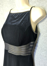 Vtg 90s Betsy Adam Jaslene Black Velvet Evening Gown 12 Made in USA Whimsigoth
