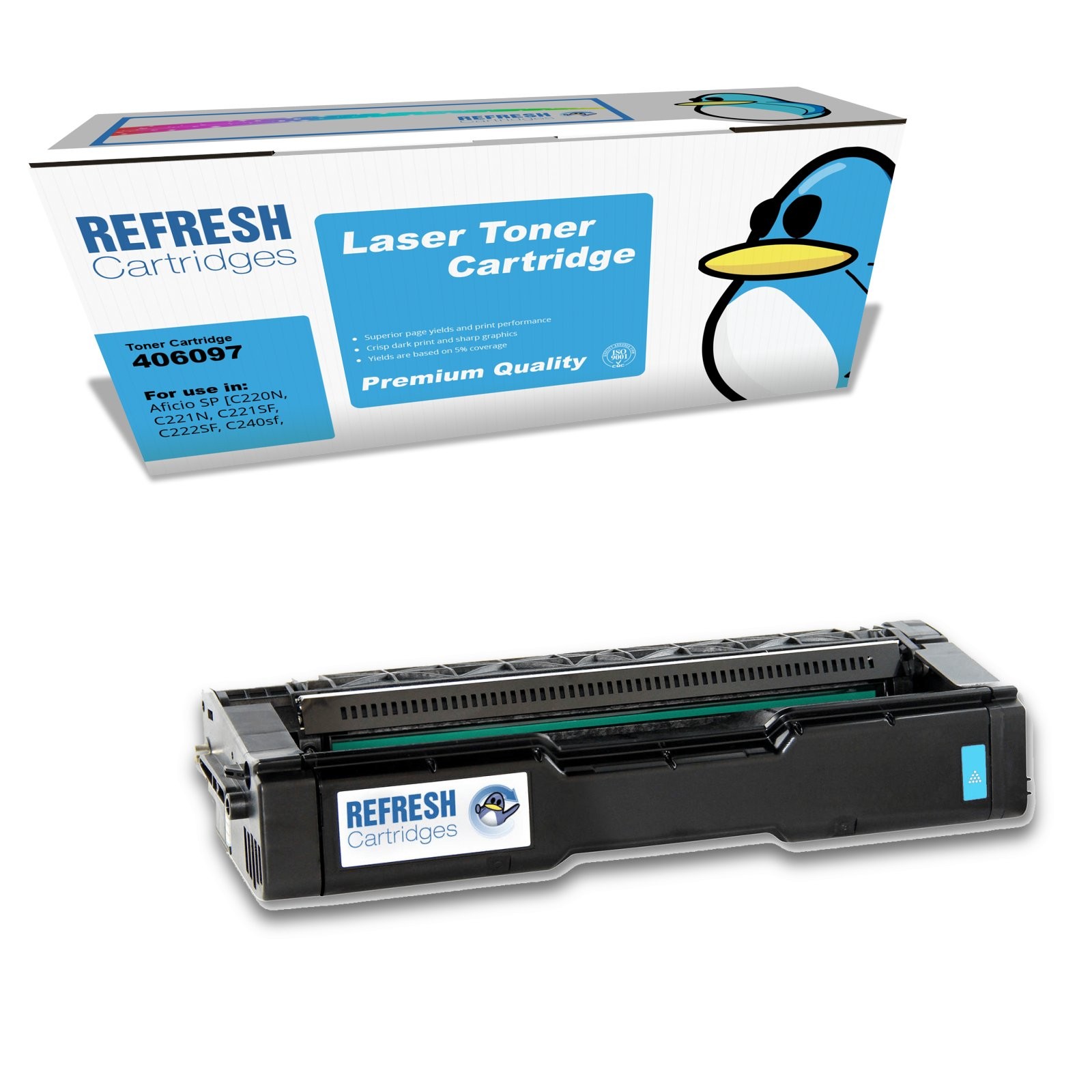Refresh Cartridges Cyan 406097 Toner Compatible With Ricoh Printers