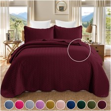 Ultra Soft Bedspread Light Weight Quilt Coverlet Bed Throw Bedding Set All Sizes