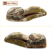 Antique Garuda & Naga Wooden Mask c.1880-1925? India / Himalaya Folk Ceremonial