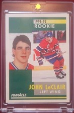 1991-92 Pinnacle - Rookie John LeClair #322 (RC) (Vintage) SEE ALL OUR AUCTIONS 