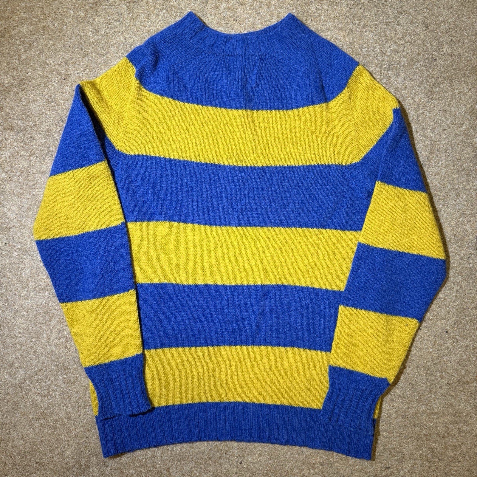 Drake’s x Aimé Leon Dore ALD Striped Wool Sweater Size 38 Medium Blue Yellow image 2
