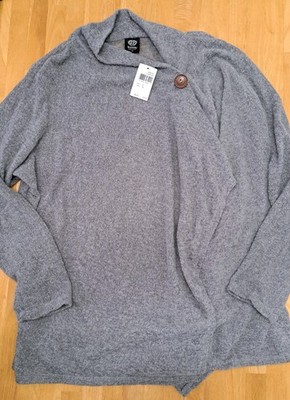 Babeau NWT Women's Cardigan/Sweater Charcoal Gray Shawl Collar Size 3X USA Made