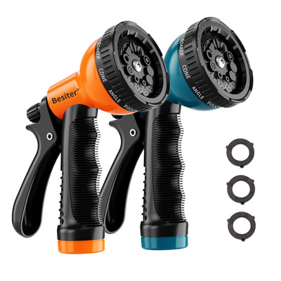 Garden Hose Nozzle Sprayer 2 Pack 10 Watering Patterns Spray Nozzles Heavy Duty