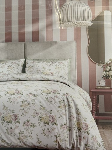 NEW Cath Kidston London Garden Rose Pastel 3pc KING Floral Duvet Cover Set - Picture 6 of 8