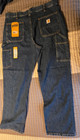 NEW Carhartt Loose Straight Denim Dungaree Jeans BD4941-M Mens Sz 38x32 — photo 2