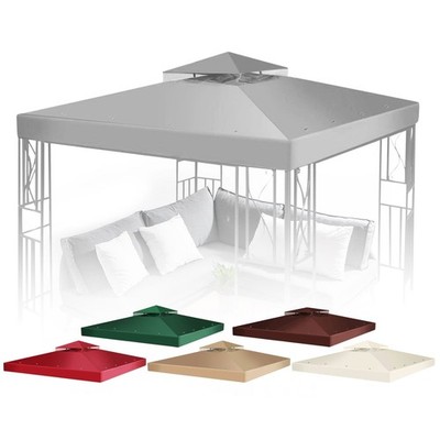 10 x 10 Feet Gazebo Canopy Top Replacement Cover 2Tier UV30 Garden Patio Gray