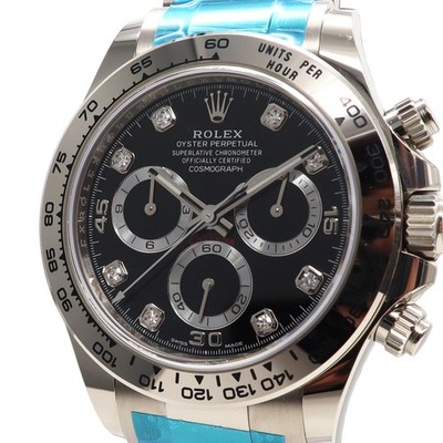 2020s New Rolex 116509 Daytona 40mm 18K White Gold Black Diamond Dial Watch