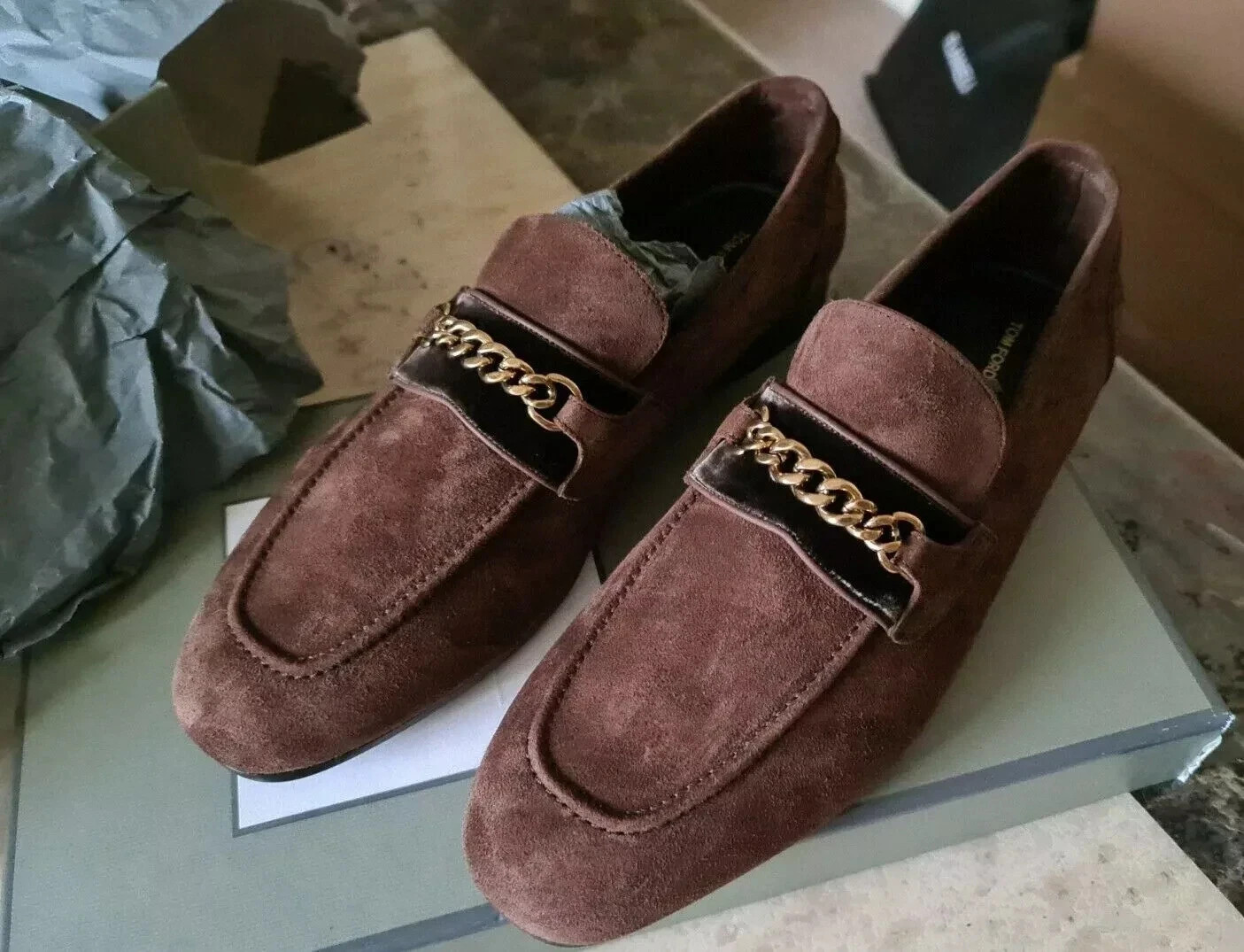 mens TOM FORD Loafers shoes Wilton Chain size uk 10 eur 45 RRP £1200 j. image 2
