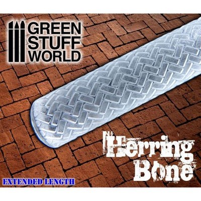 Green Stuff World Strukturwalze Herringbone Strukturrolle Rolling Pin
