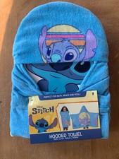 Stitch Hooded Poncho Towel for Bath Beach Pool by Disney NEW 22x51