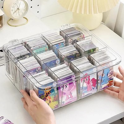 Große Kapazitäts Kinder Kartenhalter Box Aufbewahrungsbox transparent Sammelbox