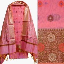 PL VIOLET RED BANARASI WEAVING SILK INDIAN LADIES SALWAR KAMEEZ SUIT DUPATTA SNJ