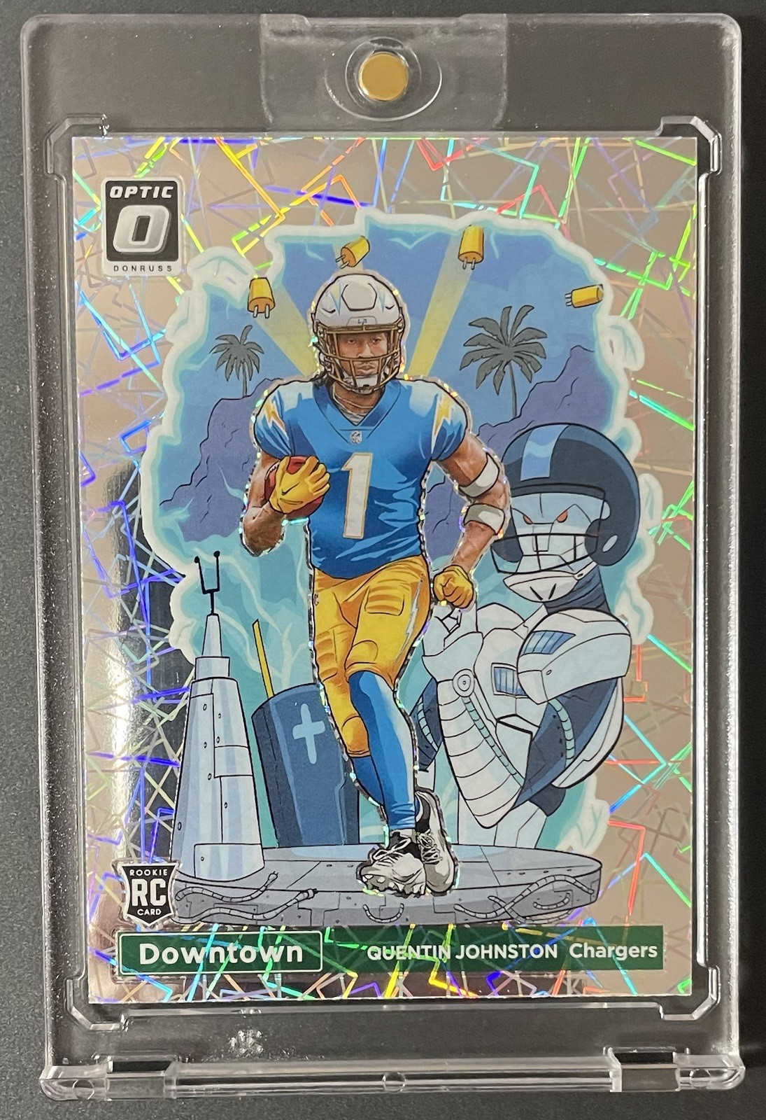 2023 Donruss Optic Downtown! Quentin Johnston #D-16 (RC) Case Hit - Chargers