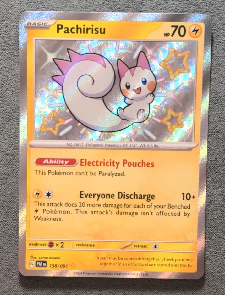Pokemon English - Paldean Fates - Pachirisu 138/091 - Baby Shiny - NM/M