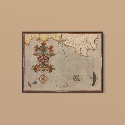 Vintage Maps - Spanish Expeditions to Invade England - Paper or Canvas