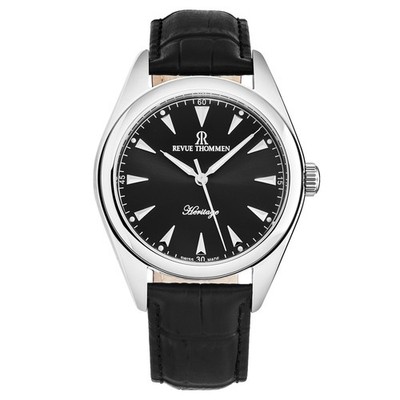 Revue Thommen Men's 'Heritage' Black Dial Swiss Automatic Watch 21010.2538