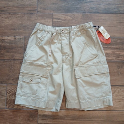 #ad Tommy Bahama Shorts Mens Small Tan New Largo Cargo Shorts Drawstring Cotton $24.82