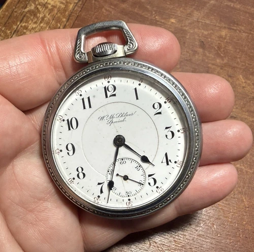 Antique W.M. Shlaes Special 1908 Hamilton 940 Pocket Watch 21 Jewels