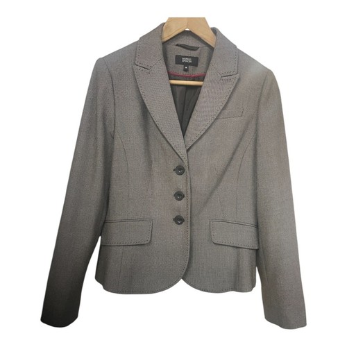 Ladies M & S Blazer Grey and Taupe 3 Button Pocket Lined Office Work UK Size 14