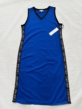 NWT Women's Calvin Klein V Neck T-shirt Dress Blue Sleeveless