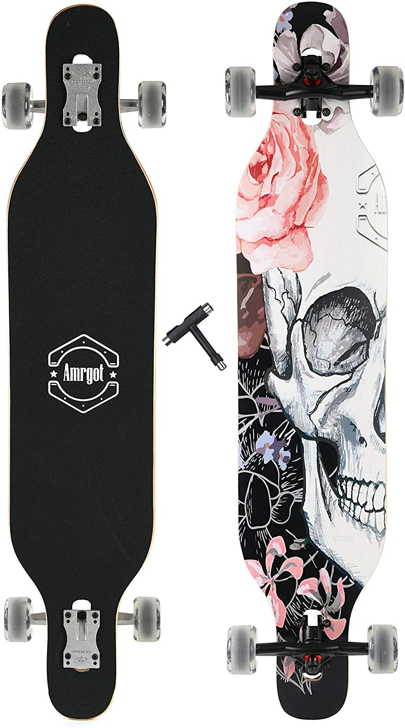 WiiSHAM Professional Speed Downhill Drop Through Complete Longboards Skateboard