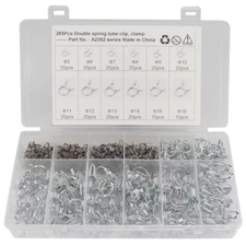 285Pcs 5-18mm Double Wire Spring Clips Motorcycle Fuel Line Oil Hose Tube Clamp