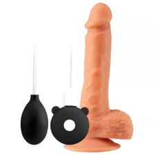 Consolador Realista Pene Vibrador 4 Velocidades Eyacula Leche USB Recargable