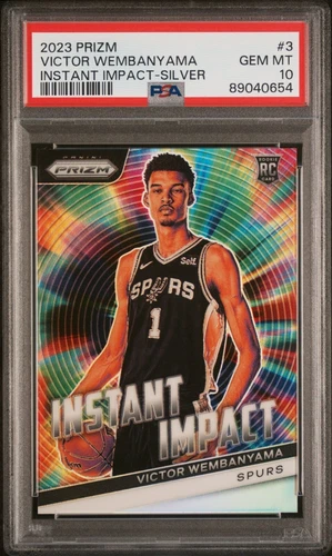 PSA 10 Victor Wembanyama Rookie 2023 Prizm Instant Impact Silver RC SSP Low POP!