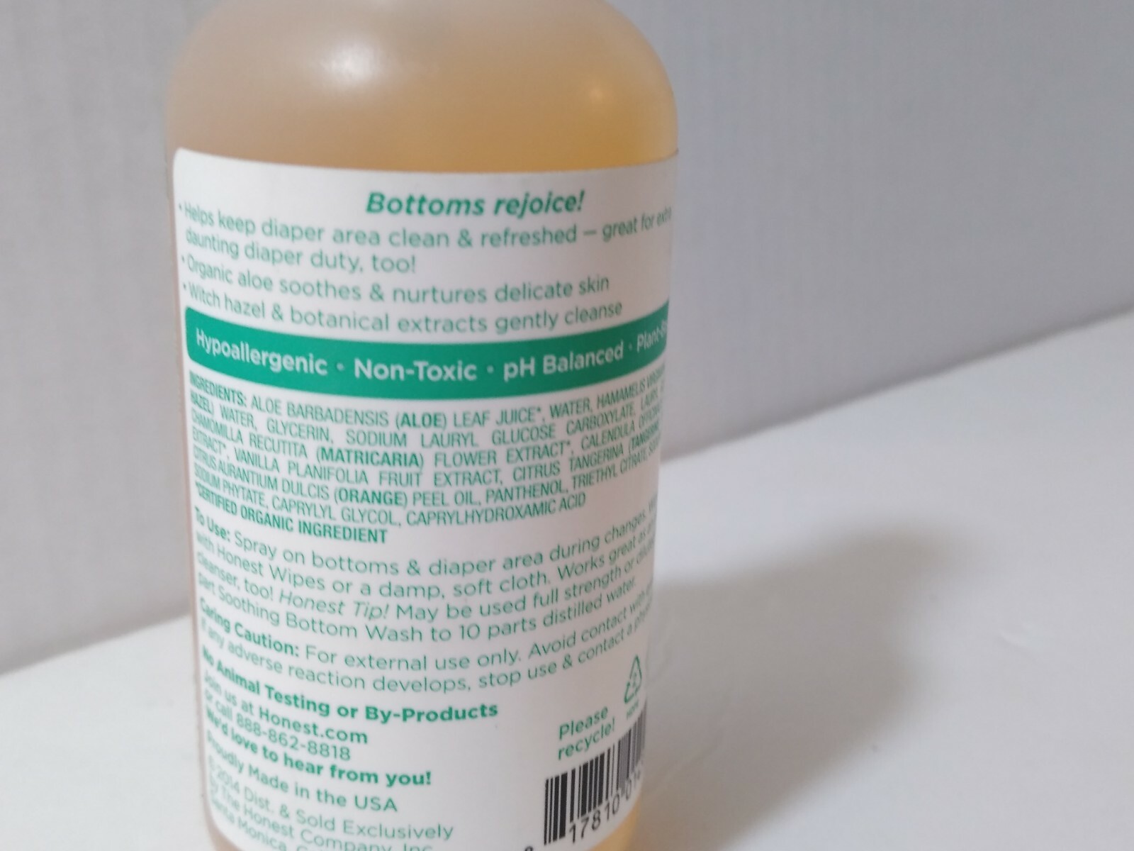 honest company soothing bottom wash