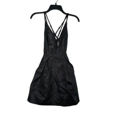 NWT Lulu's Black Cross Back Dress Sz XS  Fit & Flare Prom Dress Evening Prom