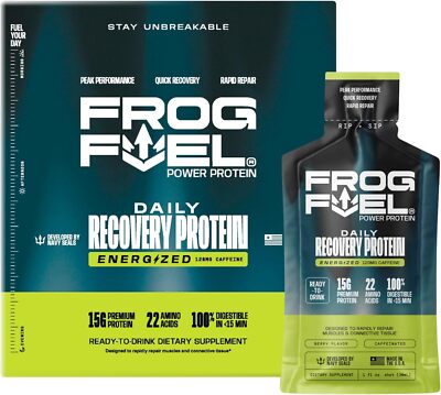 Frog Fuel Power Energized Protein Shot, 15g Protein Nano-Hydrolyzed Grass Fed...