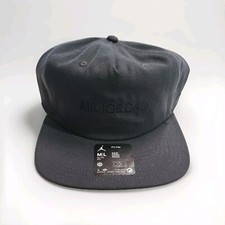 Size M/L Nike Air Jordan Pro Cap Unstructured Flat Bill Hat Triple Black FZ2011