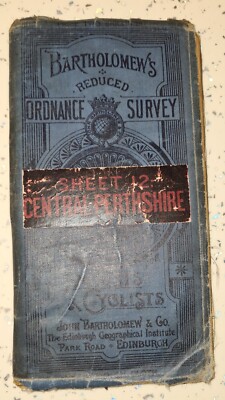 Bartholomew Central Perthshire Map Blue Cover 1912-1919  Ordenance Map 