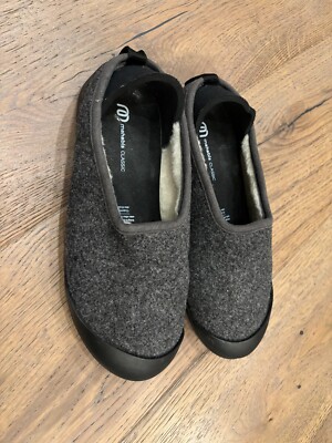 mahabis Charcoal Wool Slip-Ons Mahabis Womens Classic Wool Slippers Gray Black Comfort  main image 2